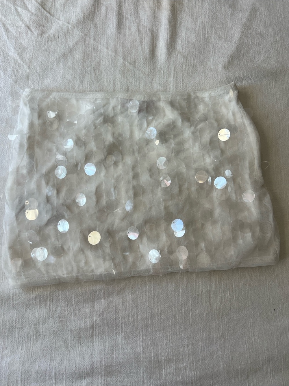 Edikted sequin white mini skirt